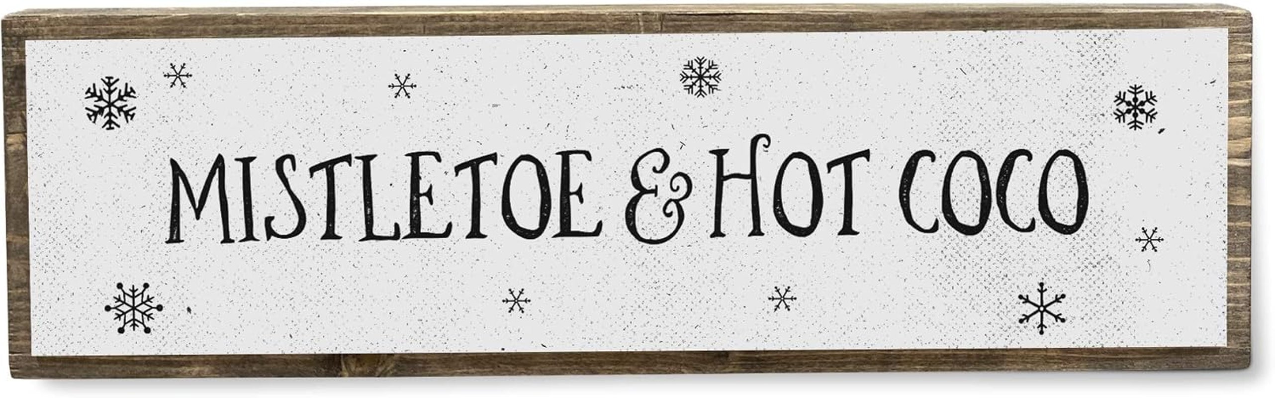 Christmas Wood Signs (Medium - Wood and Metal, Mistletoe and Hot Chocolate)