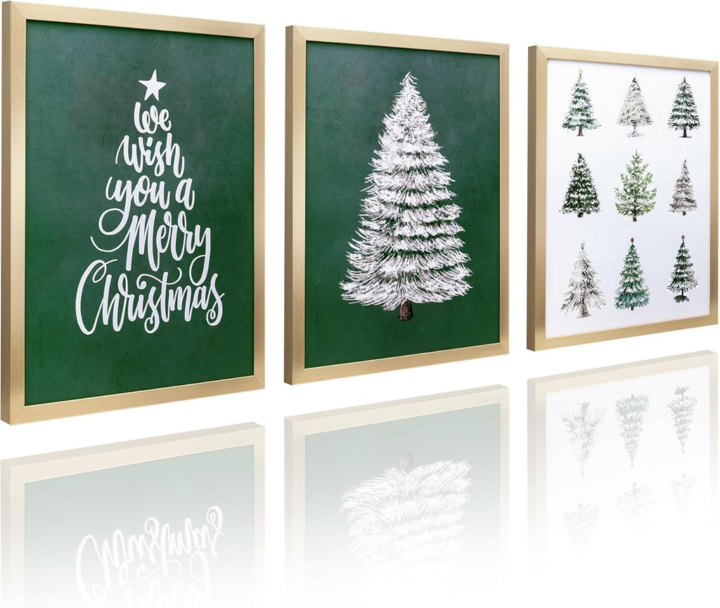 Framed Set of 3 Christmas Wall Art for Home Decor, 11X14 Inch Prints