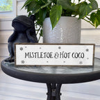 Christmas Wood Signs (Medium - Wood and Metal, Mistletoe and Hot Chocolate)