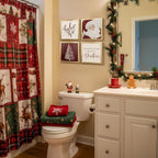 Framed Christmas Wall Art Set, Gold Frame Santa Prints for Holiday Decor