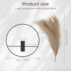 3 Pcs Wall Plants Artificial Decor,Boho Wall Decor,Home Office Living Room Wall