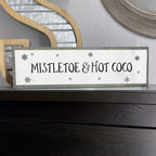 Christmas Wood Signs (Medium - Wood and Metal, Mistletoe and Hot Chocolate)