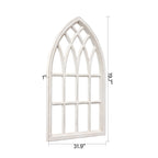 Farmhouse Arched Window Frame for Home 20" X 32", Rustic Hanging Distressed White Bedroom Window Pane Wall Decor Artwork, MDF ,