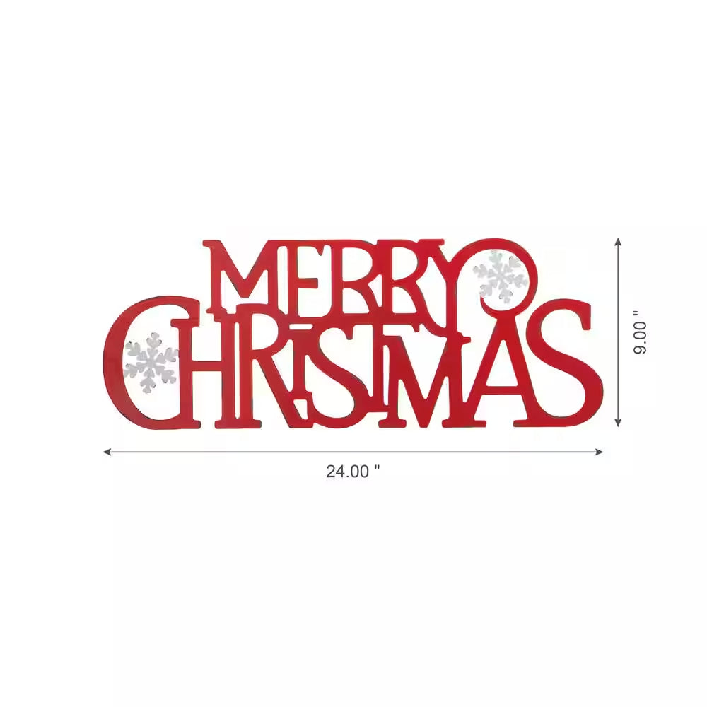 24 In. L Metal MERRY CHRISTMAS Wall Decor