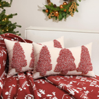 2 Pack Christmas Tree Embroidery Decorative Throw Pillow 12X20