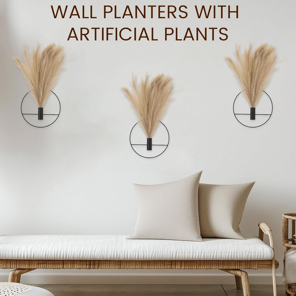 3 Pcs Wall Plants Artificial Decor,Boho Wall Decor,Home Office Living Room Wall