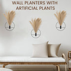 3 Pcs Wall Plants Artificial Decor,Boho Wall Decor,Home Office Living Room Wall