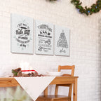 The  Home Decor Collection Holiday Merry Christmas Black and White Typography Tree Stretched Canvas Wall Art, 16 X 1.5 X 20