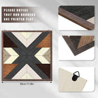 Qunclay 4 Pcs Wood Wall Art Wooden Aztec Wall Decor Boho Western Decor Diamon...