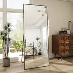 71"X26" Full Length Mirror Oversized Rectangle Body Dressing Floor Mirrors for Standing Leaning, Black