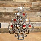 Rustic Stainless Steel Christmas Table Decorations Made of Real Horseshoes - Hang Ornaments and Great for Festive Holidays - Upward