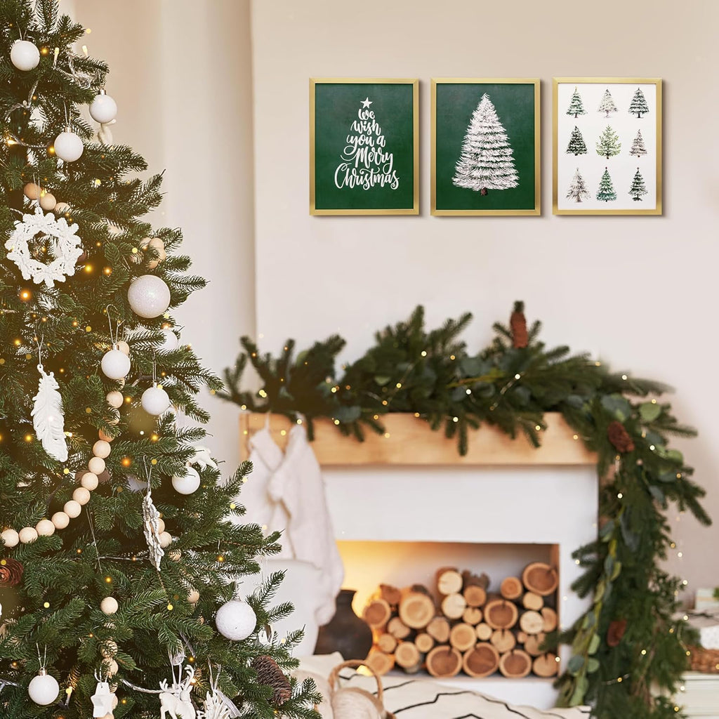 Framed Set of 3 Christmas Wall Art for Home Decor, 11X14 Inch Prints