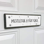 Christmas Wood Signs (Medium - Wood and Metal, Mistletoe and Hot Chocolate)