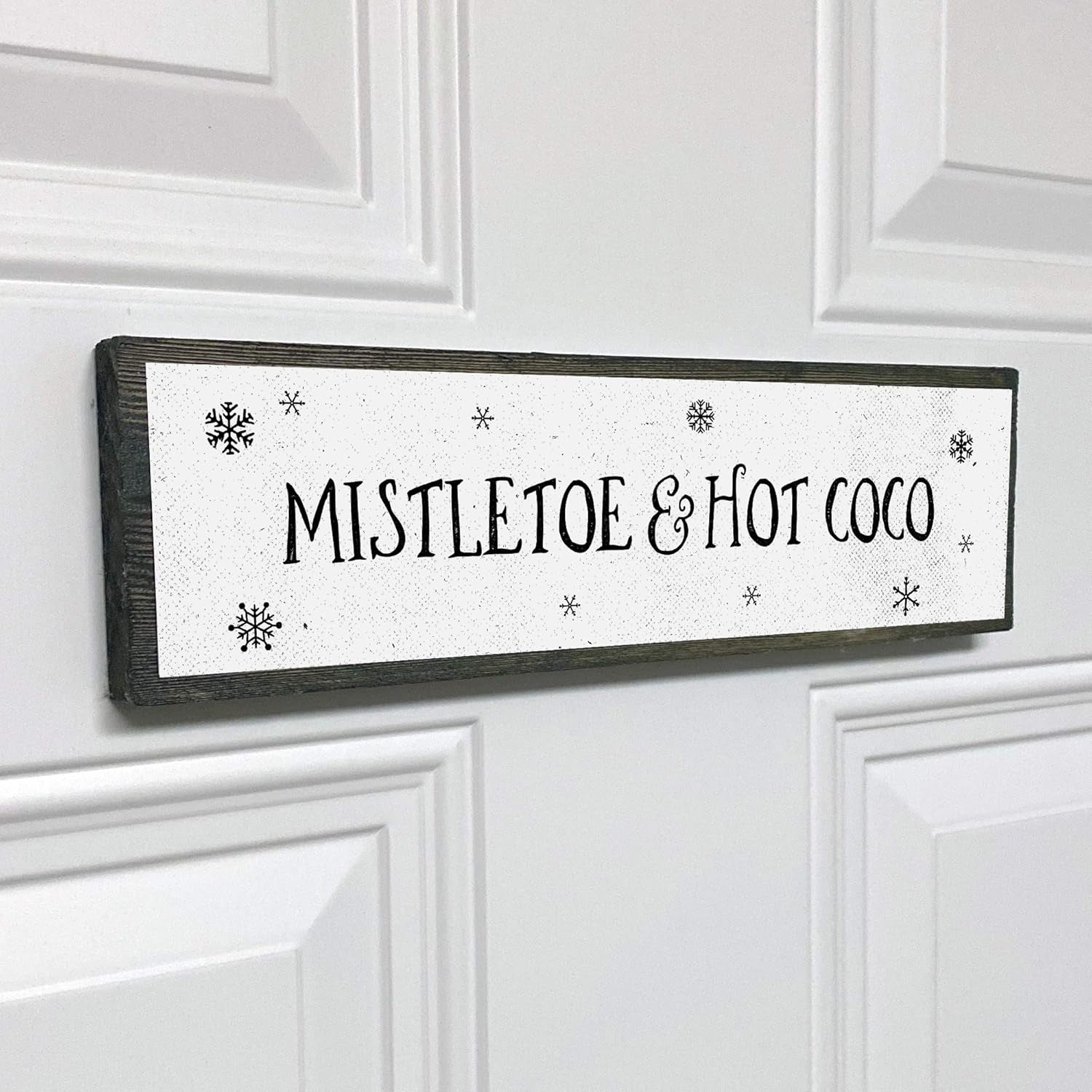 Christmas Wood Signs (Medium - Wood and Metal, Mistletoe and Hot Chocolate)