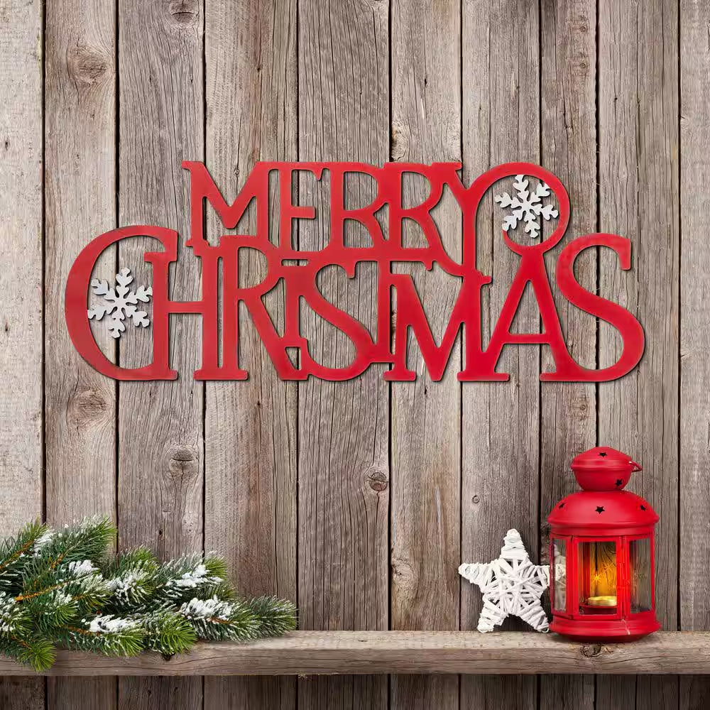 24 In. L Metal MERRY CHRISTMAS Wall Decor